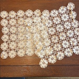 Set of Two Vintage Hand-Crocheted Placemats